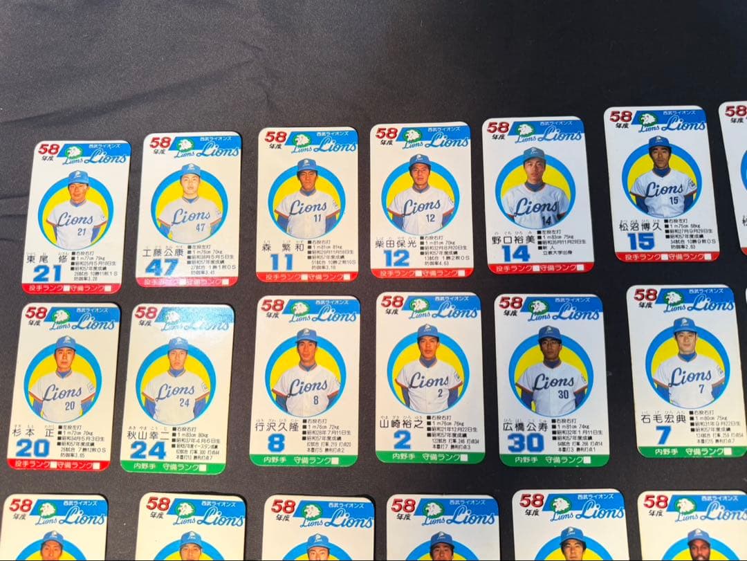 タカラ　58年版　プロ野球カードゲーム　西武ライオンズ　当時物