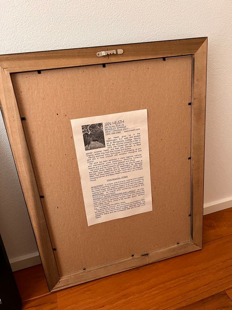 アメリカ東海岸で購入＊JAN HEATHの自然をモチーフにしたアート＊2点