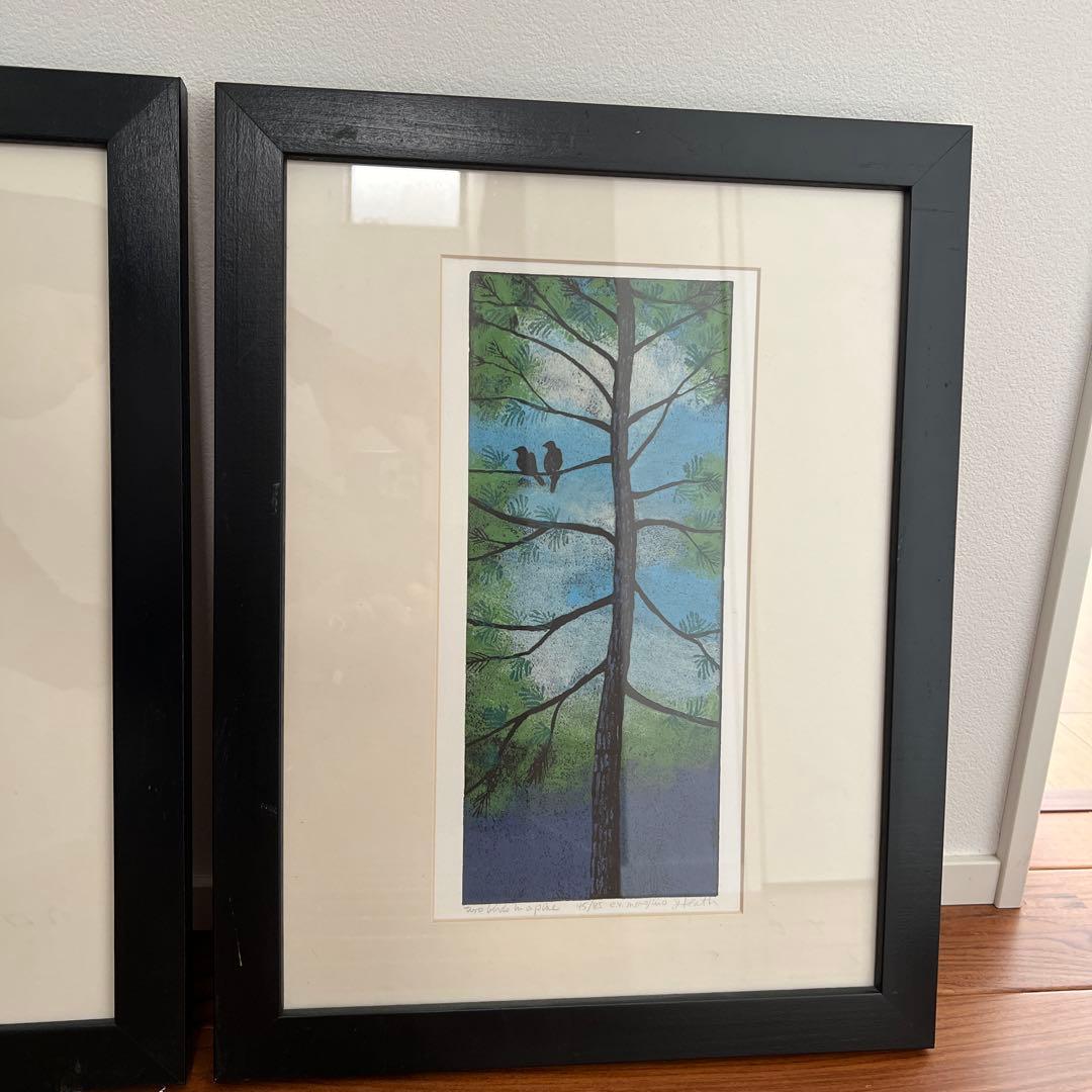 アメリカ東海岸で購入＊JAN HEATHの自然をモチーフにしたアート＊2点
