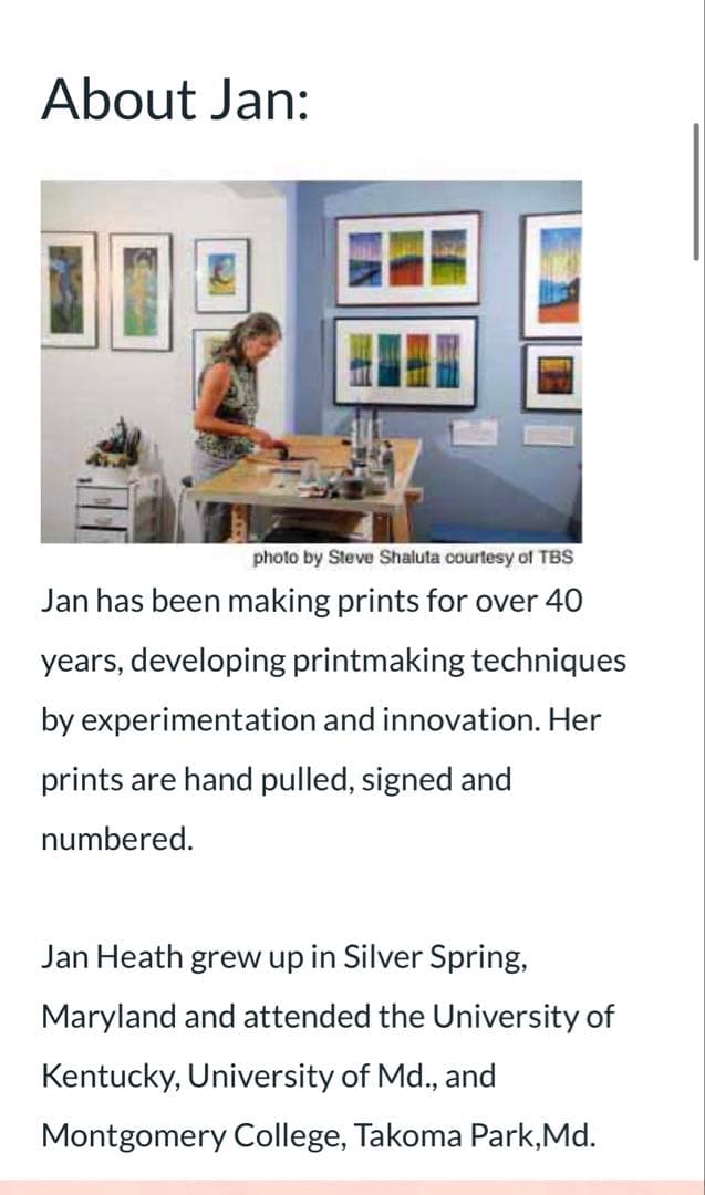 アメリカ東海岸で購入＊JAN HEATHの自然をモチーフにしたアート＊2点