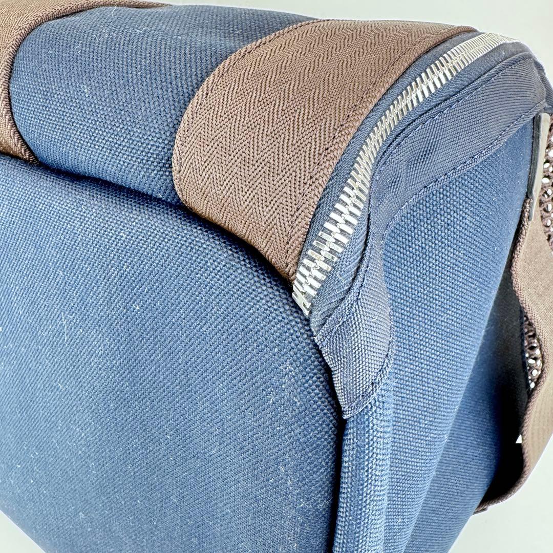 新品未使用　HERMES エルメス　犬用キャリーバッグ　ネイビー　ブラウン