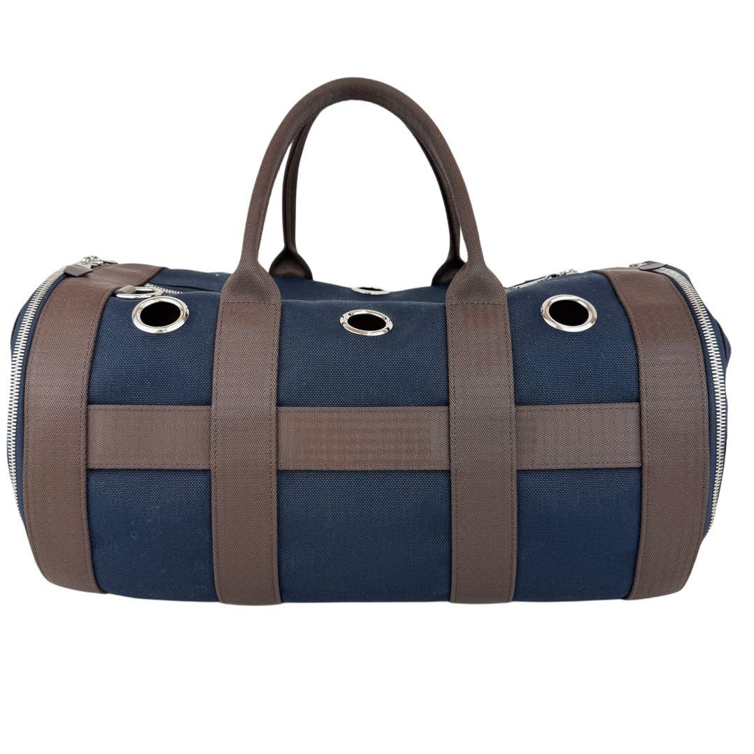 新品未使用　HERMES エルメス　犬用キャリーバッグ　ネイビー　ブラウン