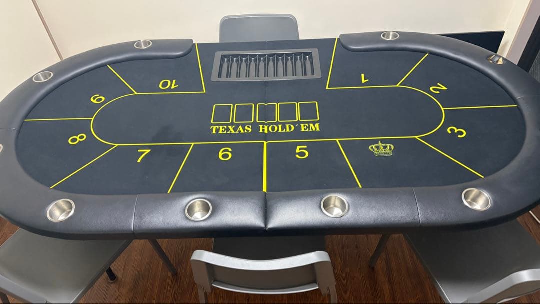 【引取限定】ポーカーテーブル＆SLOWPLAYチップ2セット＆IKEA椅子