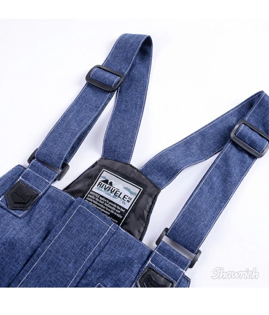 【値下げ】スノーボード スキー デニム調 オーバーオール ビブパンツ Mサイズ