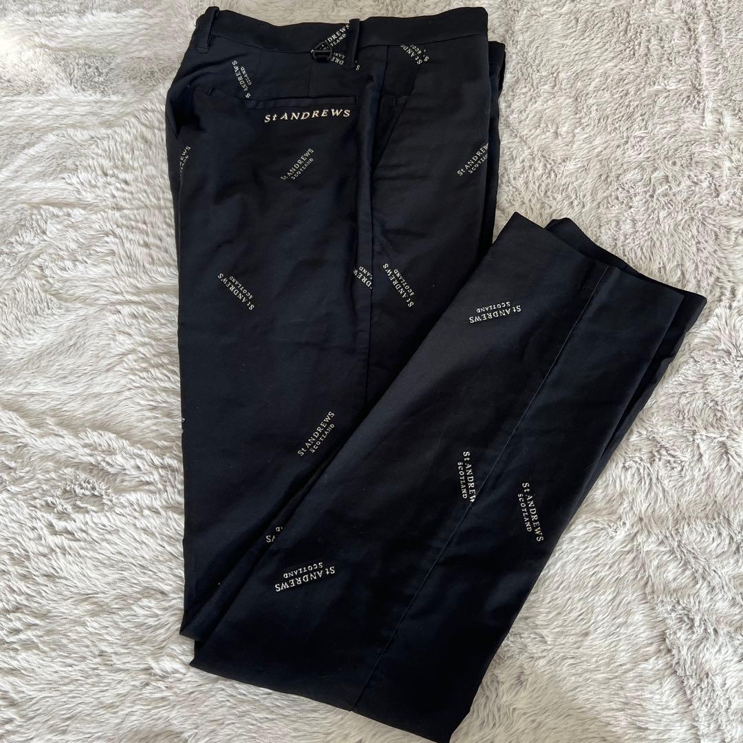 St Andrews ロゴプリント スリムフィットパンツ