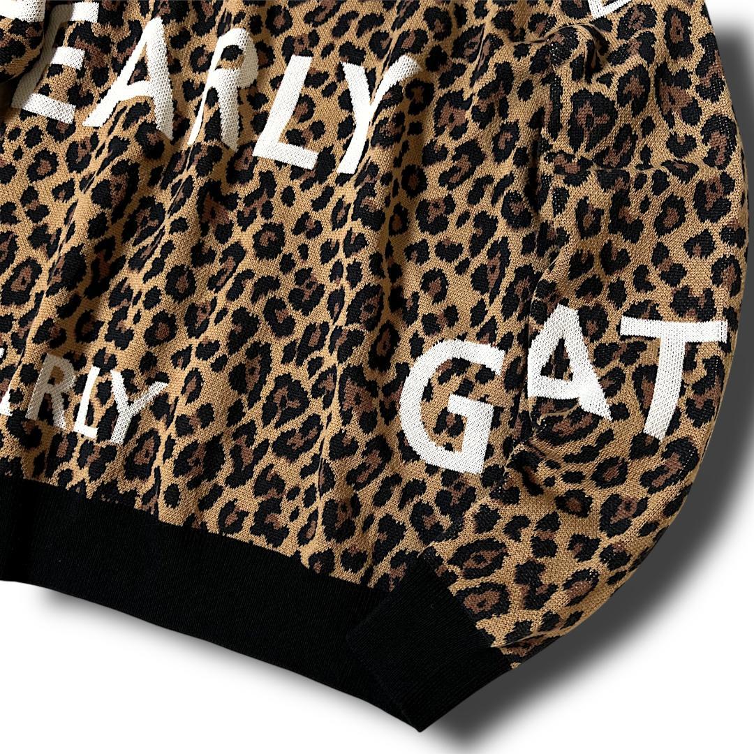 新品 0 パーリーゲイツ レオパードニットプルオーバー 日本製 定価37,400