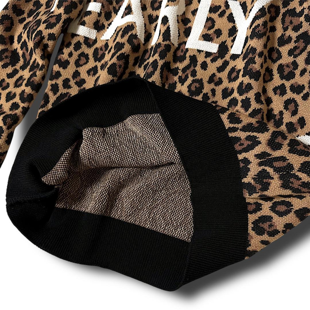 新品 0 パーリーゲイツ レオパードニットプルオーバー 日本製 定価37,400