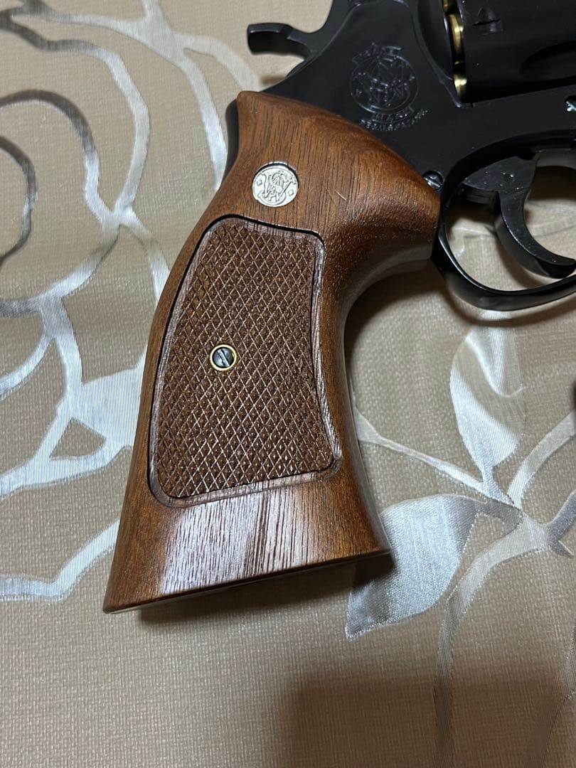 マルシン製6mmガスリボルバー　M586マットブラック　Xカート　木製グリップ