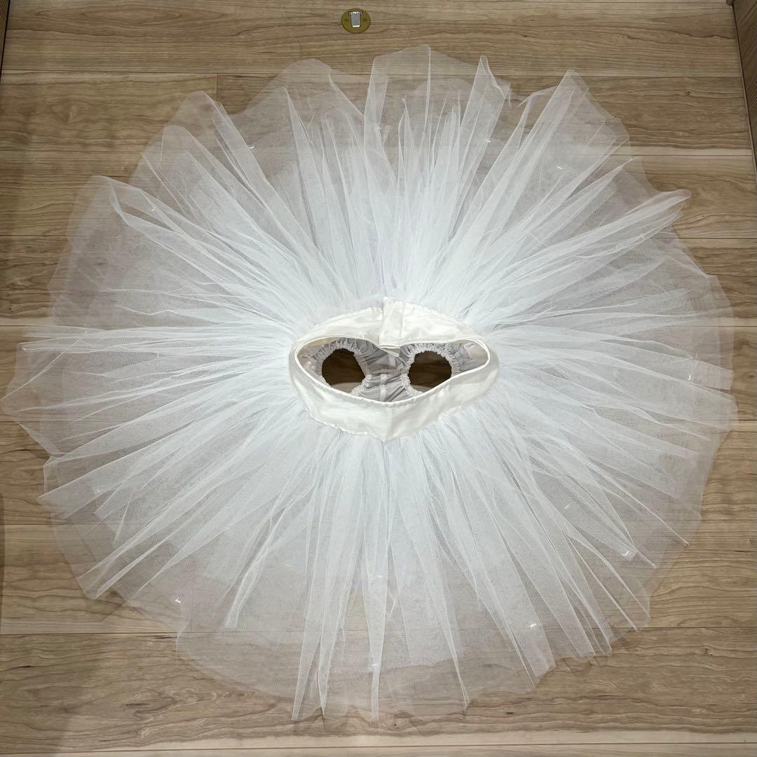 バレエ　チュチュ　ホワイト　白　シンプル　新品未使用　ハンドメイド　大人