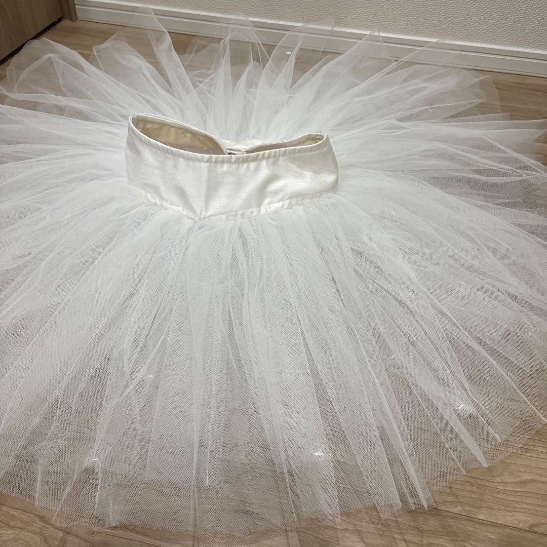 バレエ　チュチュ　ホワイト　白　シンプル　新品未使用　ハンドメイド　大人