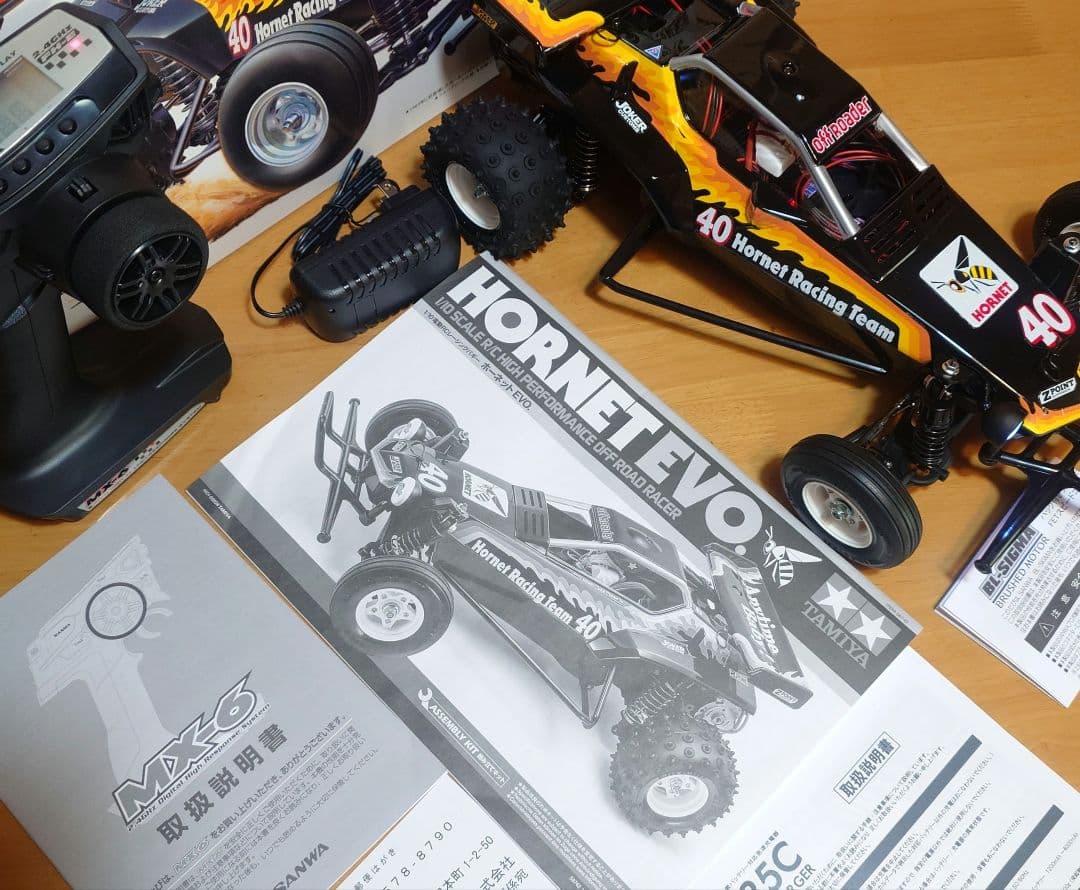 田宮RC LEDライト付ホーネットevo＆プロポバッテリー完成品セット