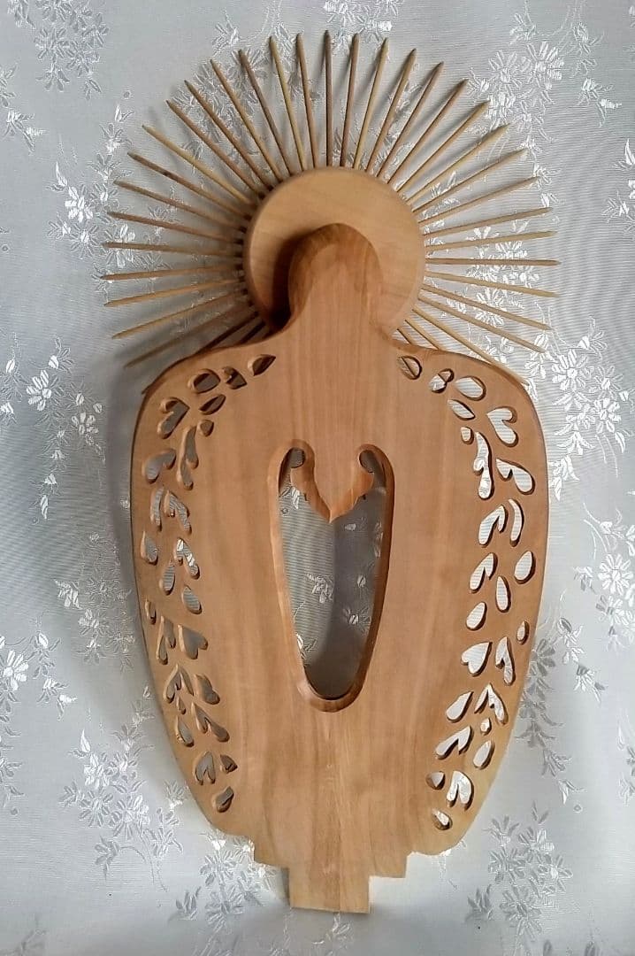 光背のみ#553 立像6.0寸用 放射光 火焔 透し彫◆白檀 木彫 仏像付属品