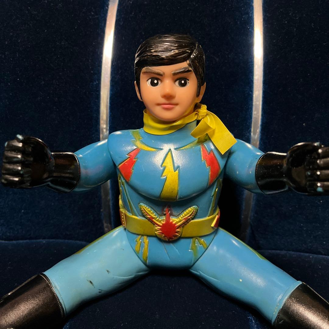 昭和レトロ ポピー イナズマン ソフビ 面無し 石森プロ 当時物 戦隊モノ