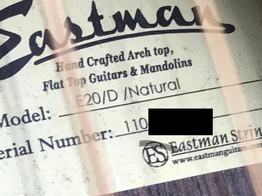 ギター Eastman E20 D Natural