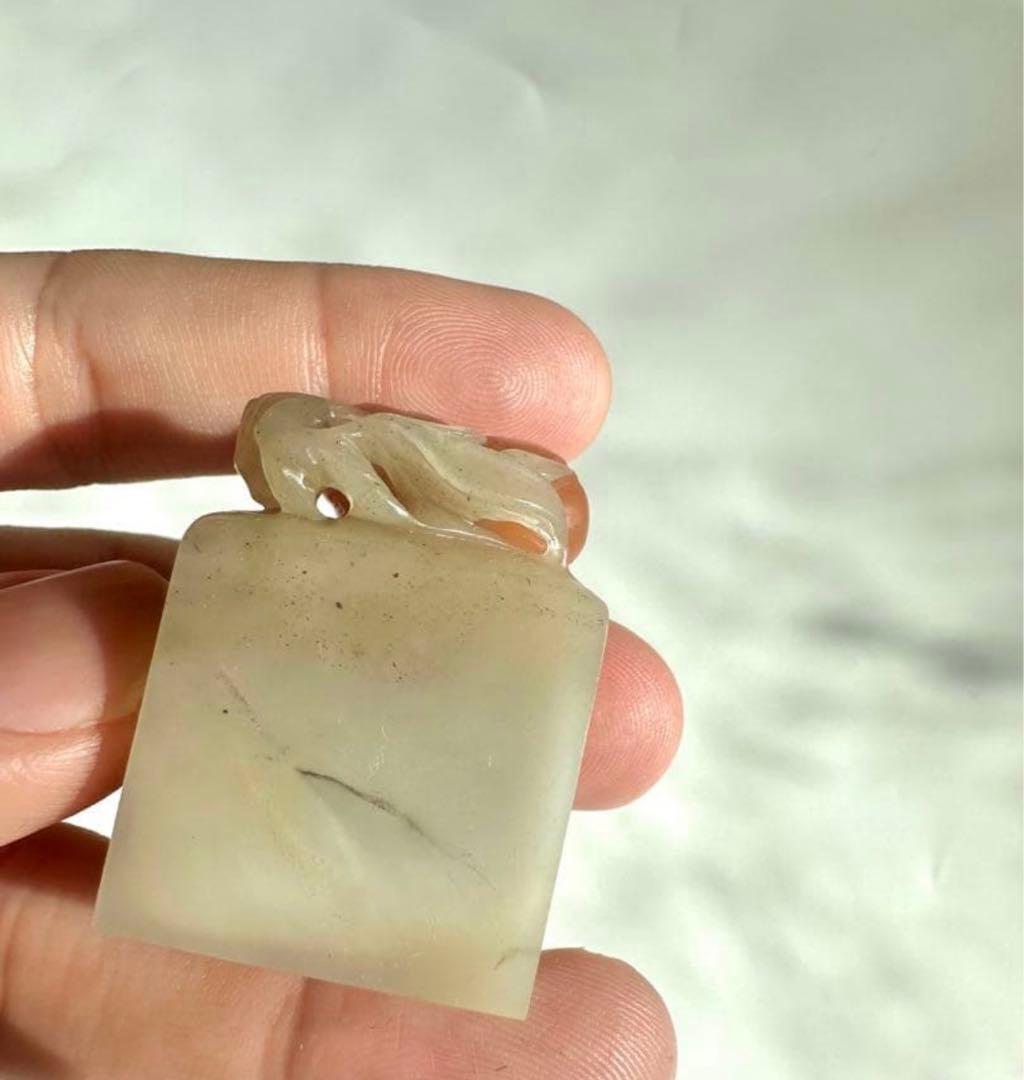 【桃】 もも　美品　高級印材　篆刻　印石　ラオス　印石　水凍