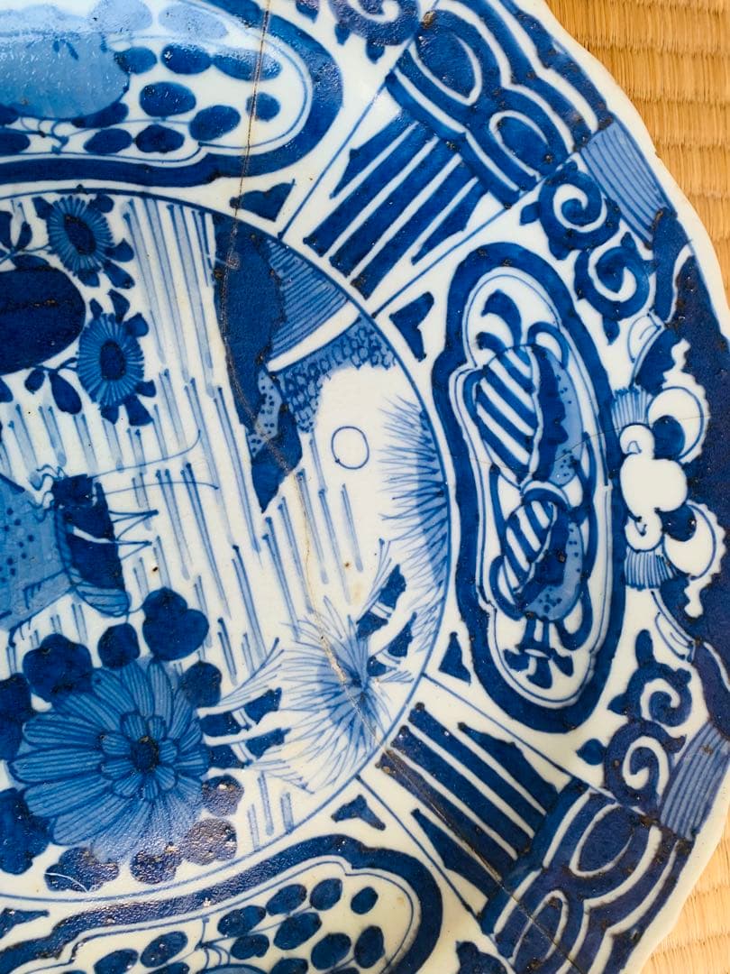 中国明時代末期染付(青花)大皿