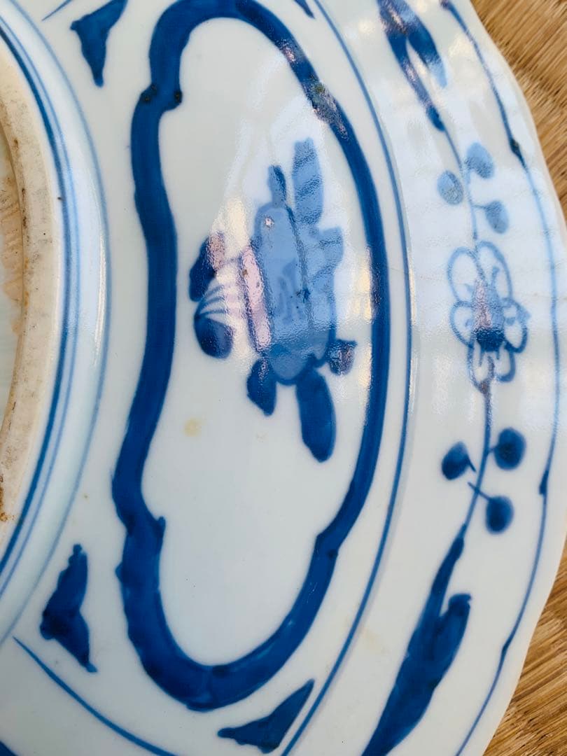 中国明時代末期染付(青花)大皿