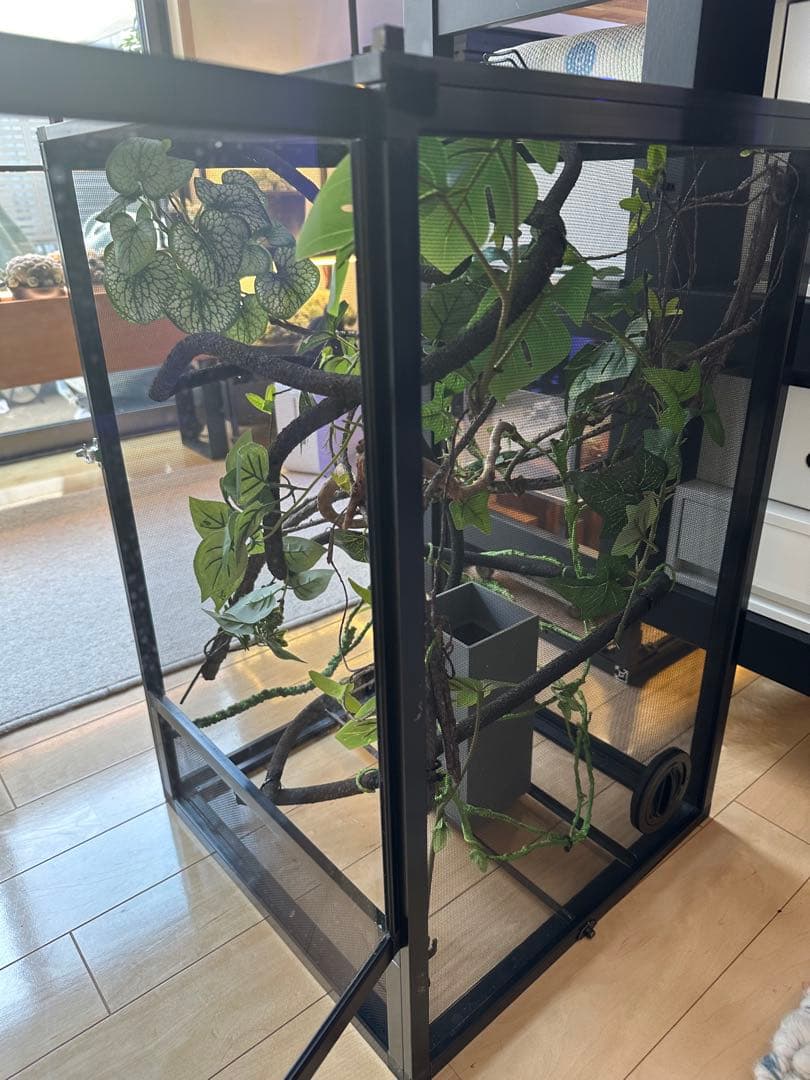 カメレオン　爬虫類　アルミ　通気　飼育ケージ 網　アクセサリー付き