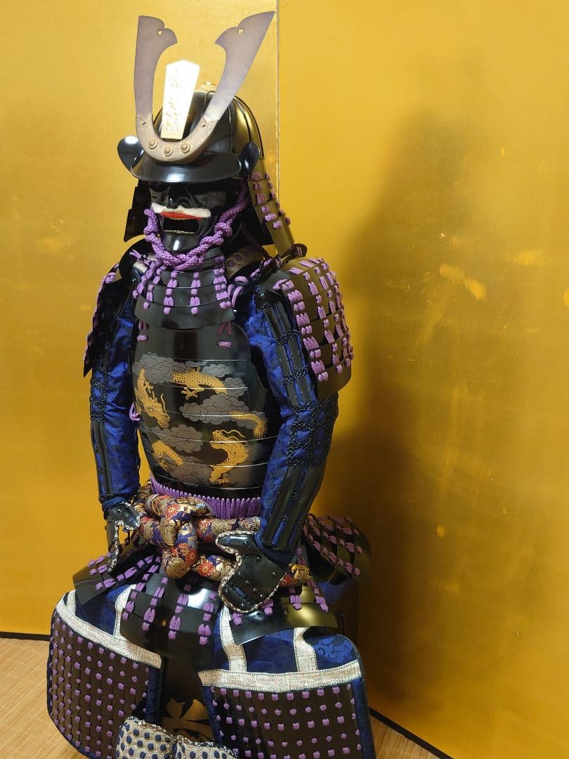 ★全国送料無料☆紫糸威雲龍二枚胴具足☆等身大鎧一領☆甲冑★