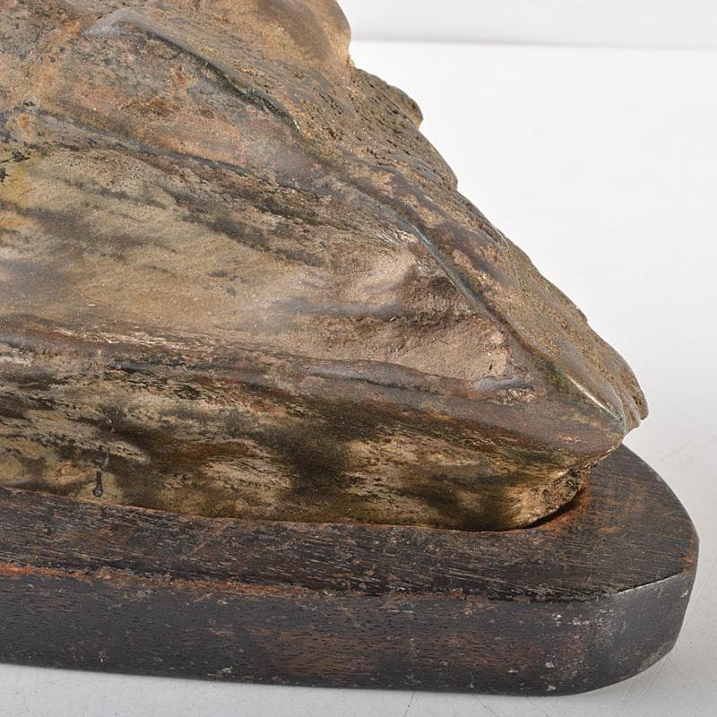 天然石　鑑賞石　置物　重さ約2.71㎏　唐木台付　V　R6595