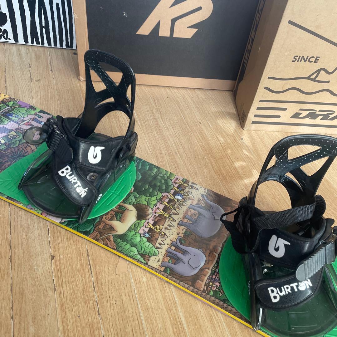 BURTON　キッズスノーボードセット　100cm　バートン　バイン付3点セット