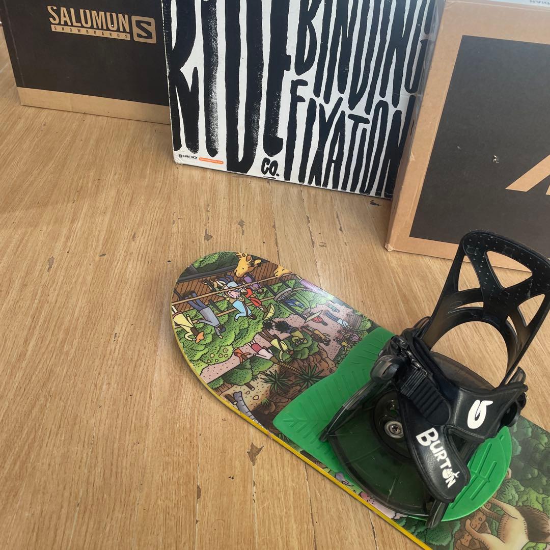 BURTON　キッズスノーボードセット　100cm　バートン　バイン付3点セット
