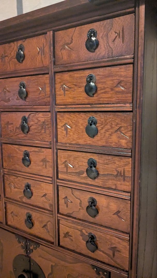 薬棚 薬箪笥 木製引き出し収納チェスト