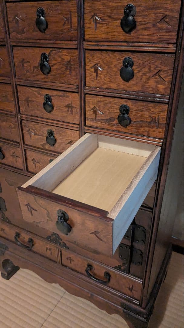 薬棚 薬箪笥 木製引き出し収納チェスト