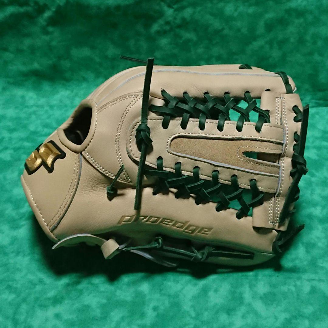 【美品】SSK 軟式オールラウンド用 プロエッジ キャメル×グリーン【754型】