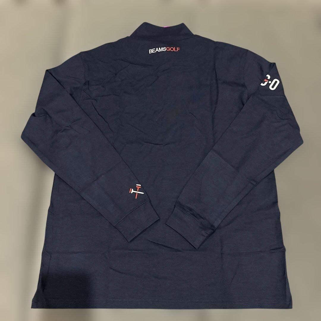 新品‼️【BEAMS GOLF】ネイビー長袖カットソー　モックネック　XL