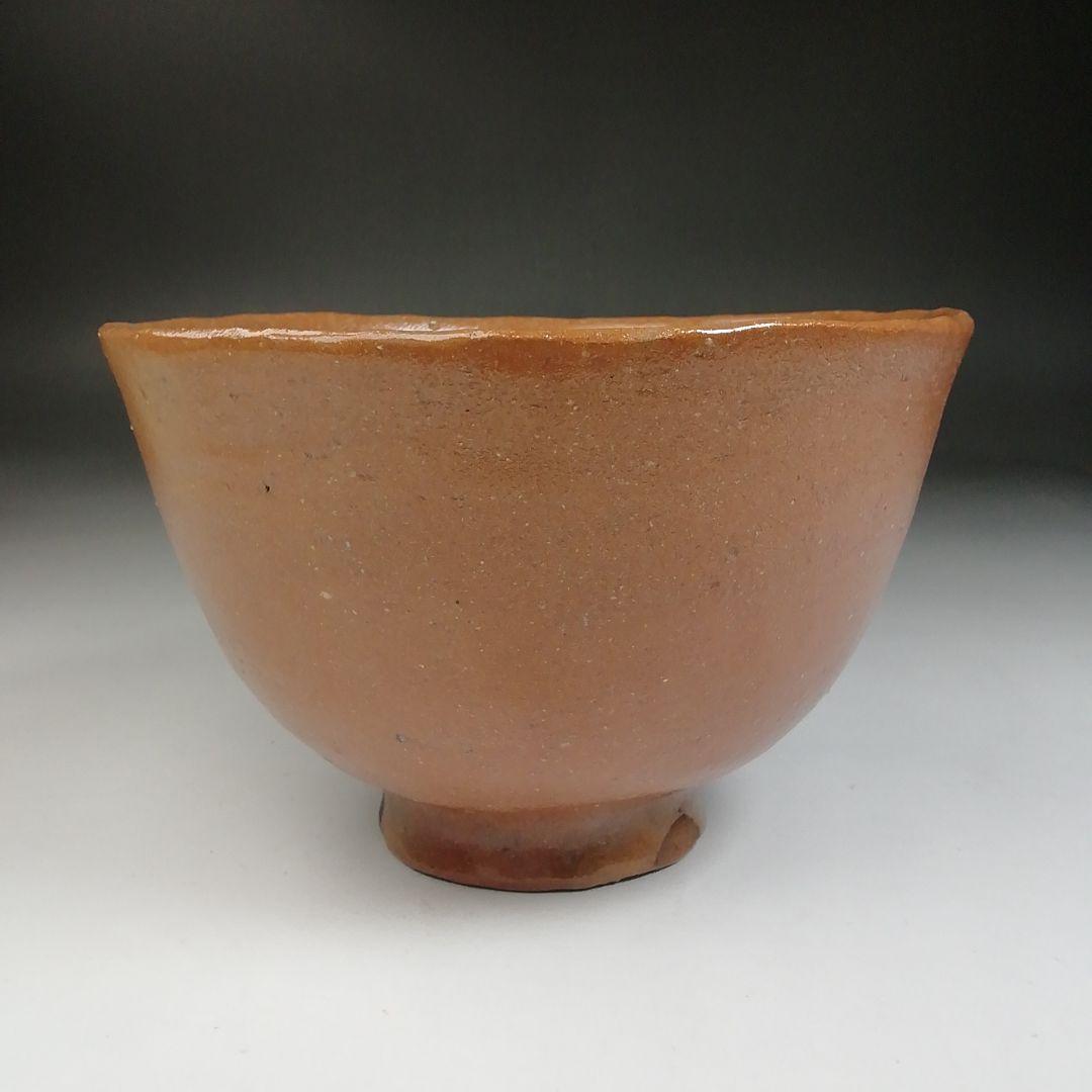 Ｗ５９　茶碗　『加賀楽　赤茶碗』『夢香山々荘　岩田正比古 作』　共箱　茶道具