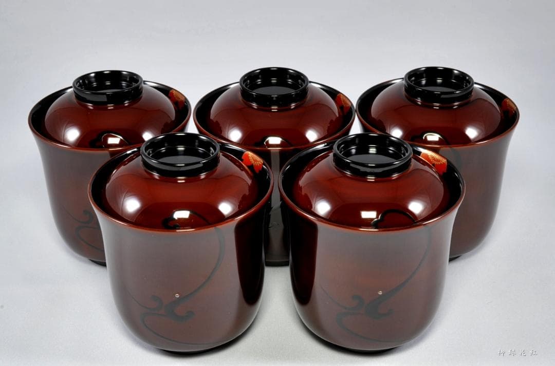 祥明 輪島塗 春秋蒔絵 箸洗 五 共箱 箱瀬淳一 懐石道具