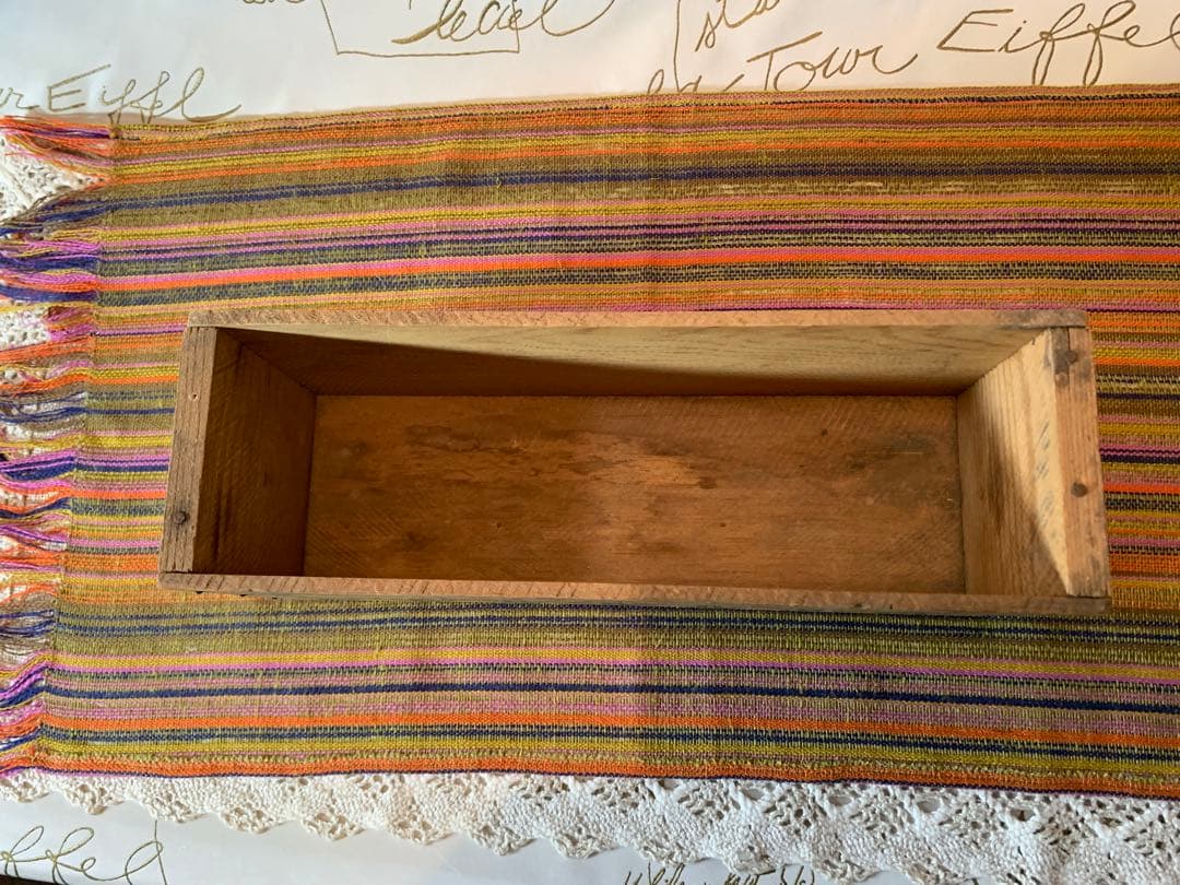 フランス製　アンティーク　フォントが可愛い小さな木製の小物入れ2個セット！