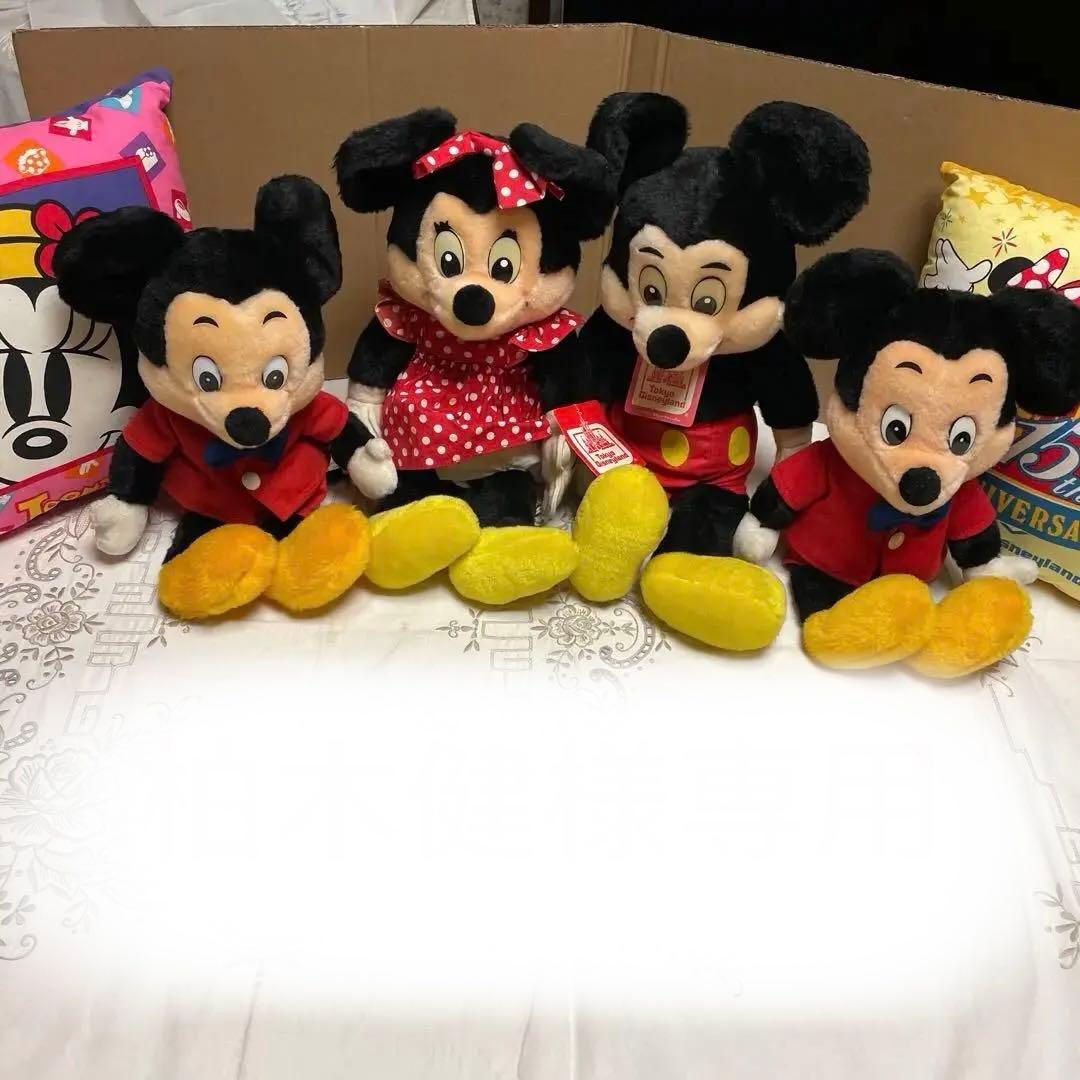 期間限定ご奉仕品　ミッキー&ミニぬいぐるみ4体　アニバーサリークッション2個