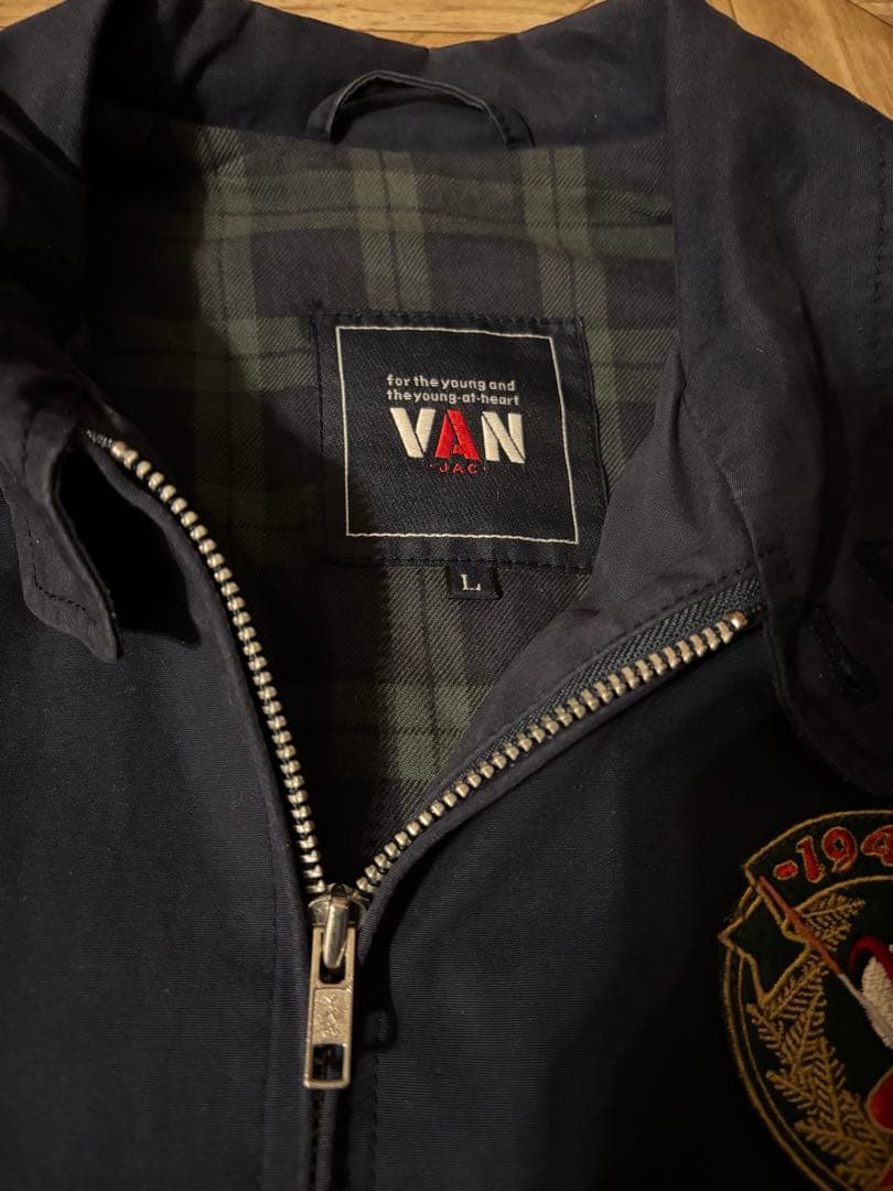 VAN JAC ヴァン スイングトップ L ネイビー ワッペン 1948