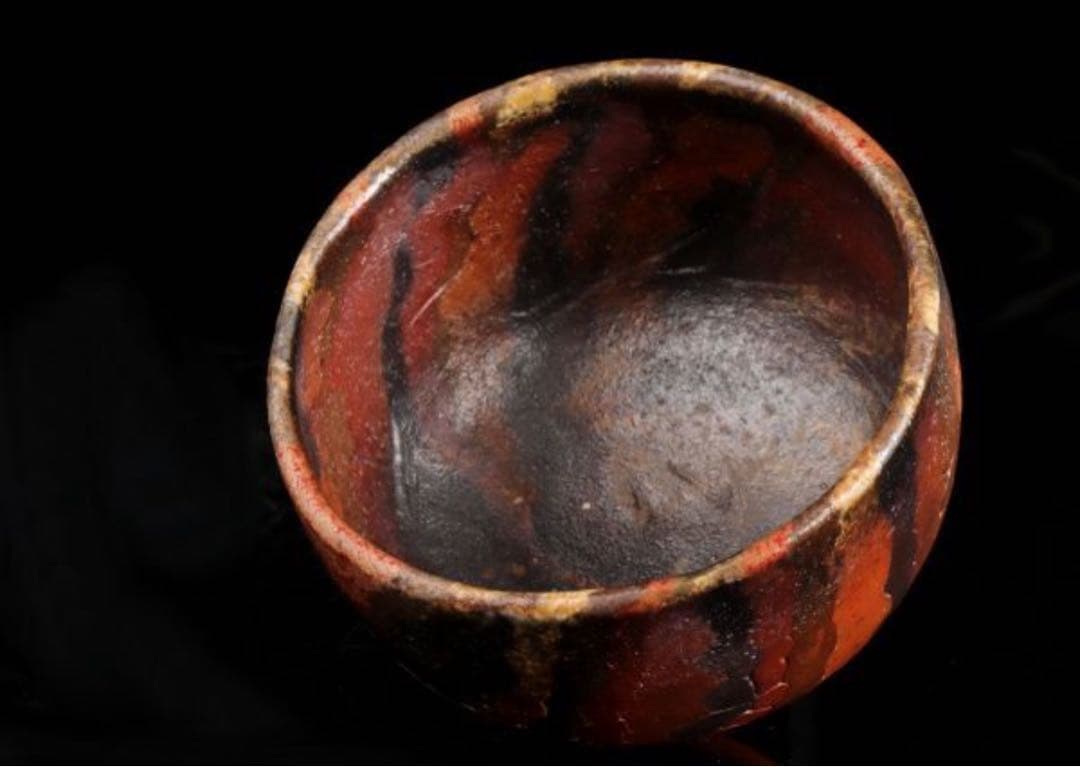 山本出『備前練込茶碗』 備前　茶碗 父 人間国宝 山本陶秀 保証品 茶道具