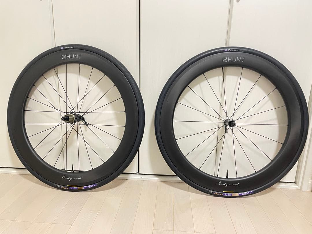 HUNT 62 カーボン Aerodynamicist ホイールセット　タイヤ付