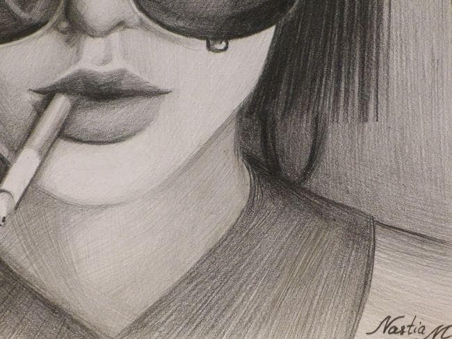 イラスト原画 「サングラスの娘」