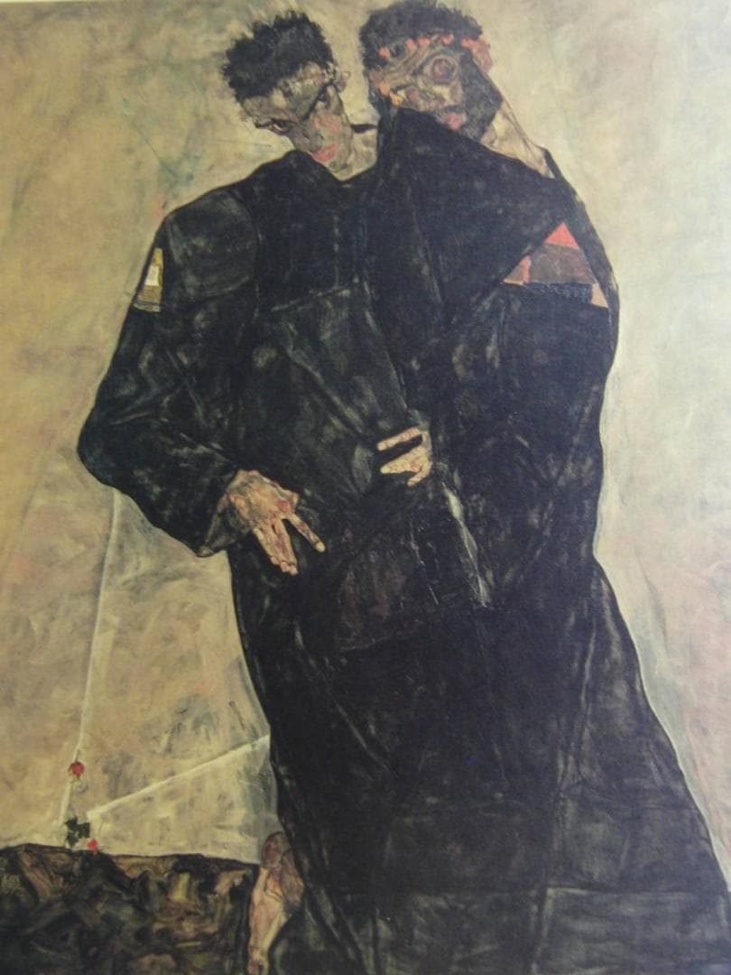 エゴン・シーレ、【隠者たち】、大判・希少な画集画、状態良好