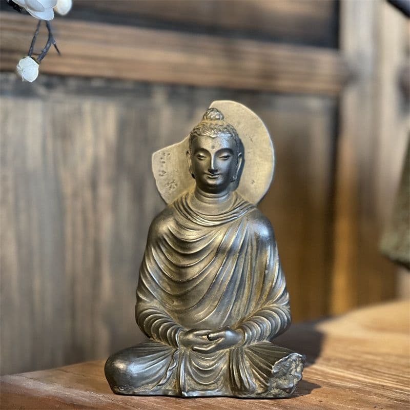 ガンダーラ禅定坐像 彫刻 置物 開運 風水