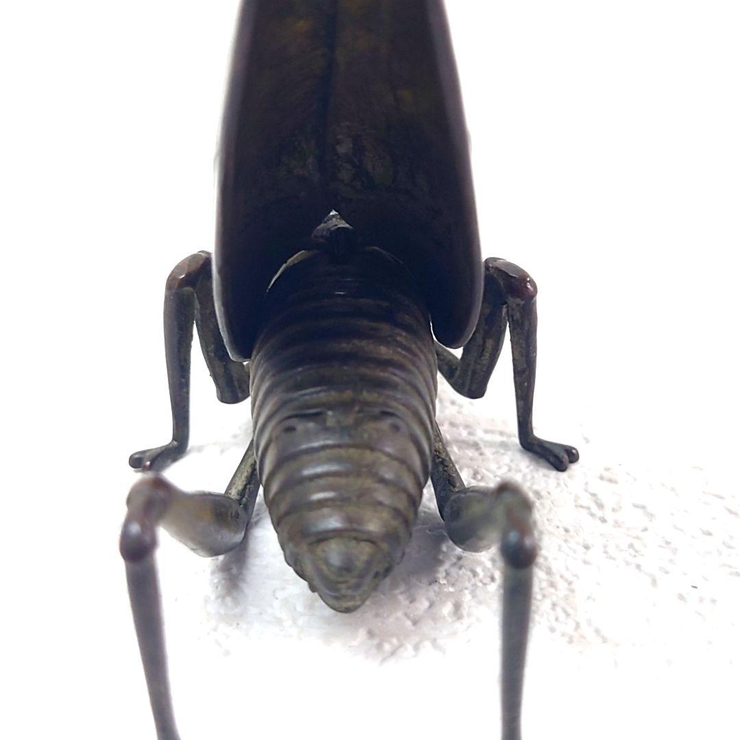 M0112I1 自在置物 銅製 オケラ 螻蛄 銅製置物 銅虫作 置物 オブジェ