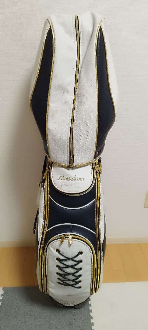 Russell ゴルフキャディバッグ ネイビー/ホワイト/ゴールド