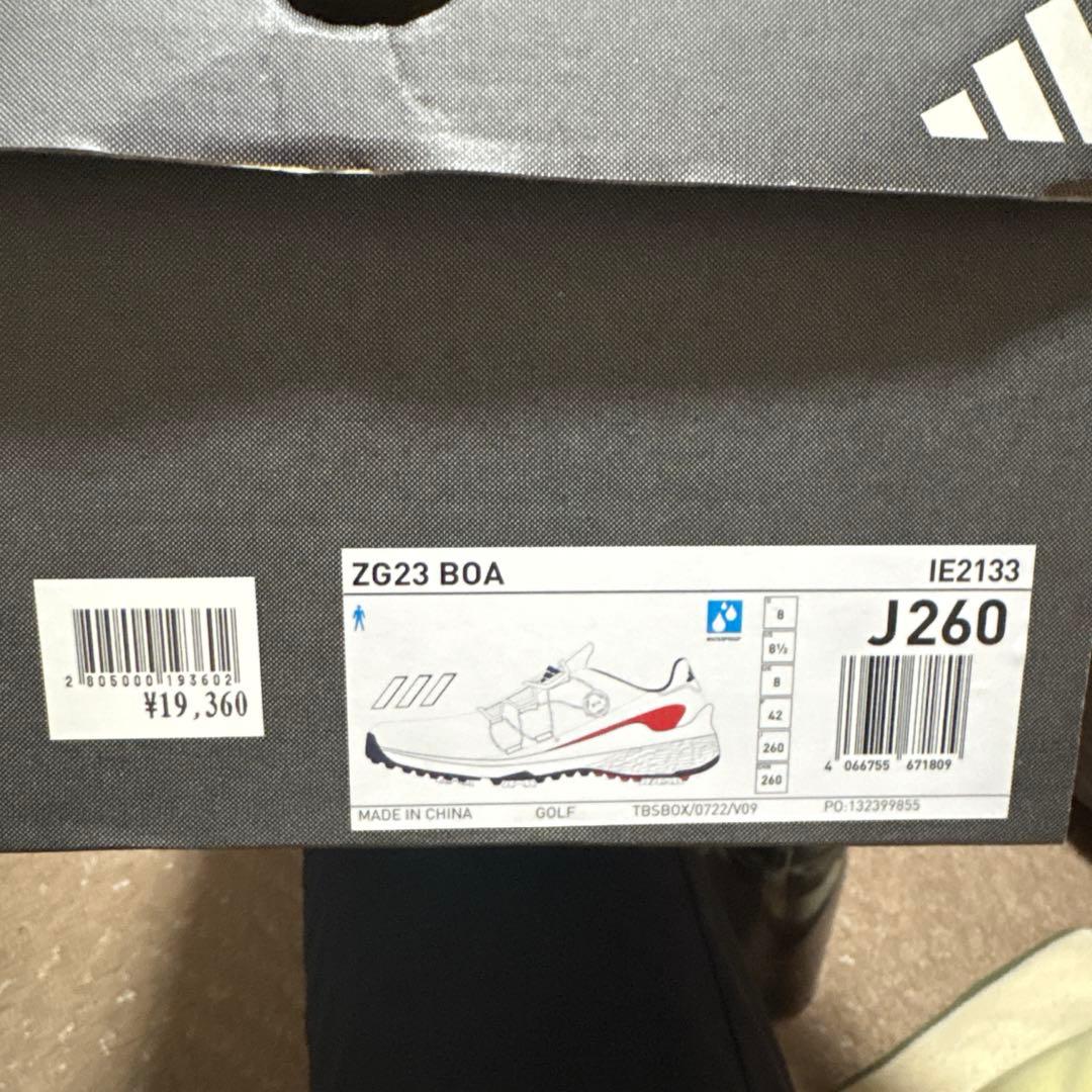 adidas BOAゴルフシューズ【新品】26.0センチ ホワイト/オレンジ