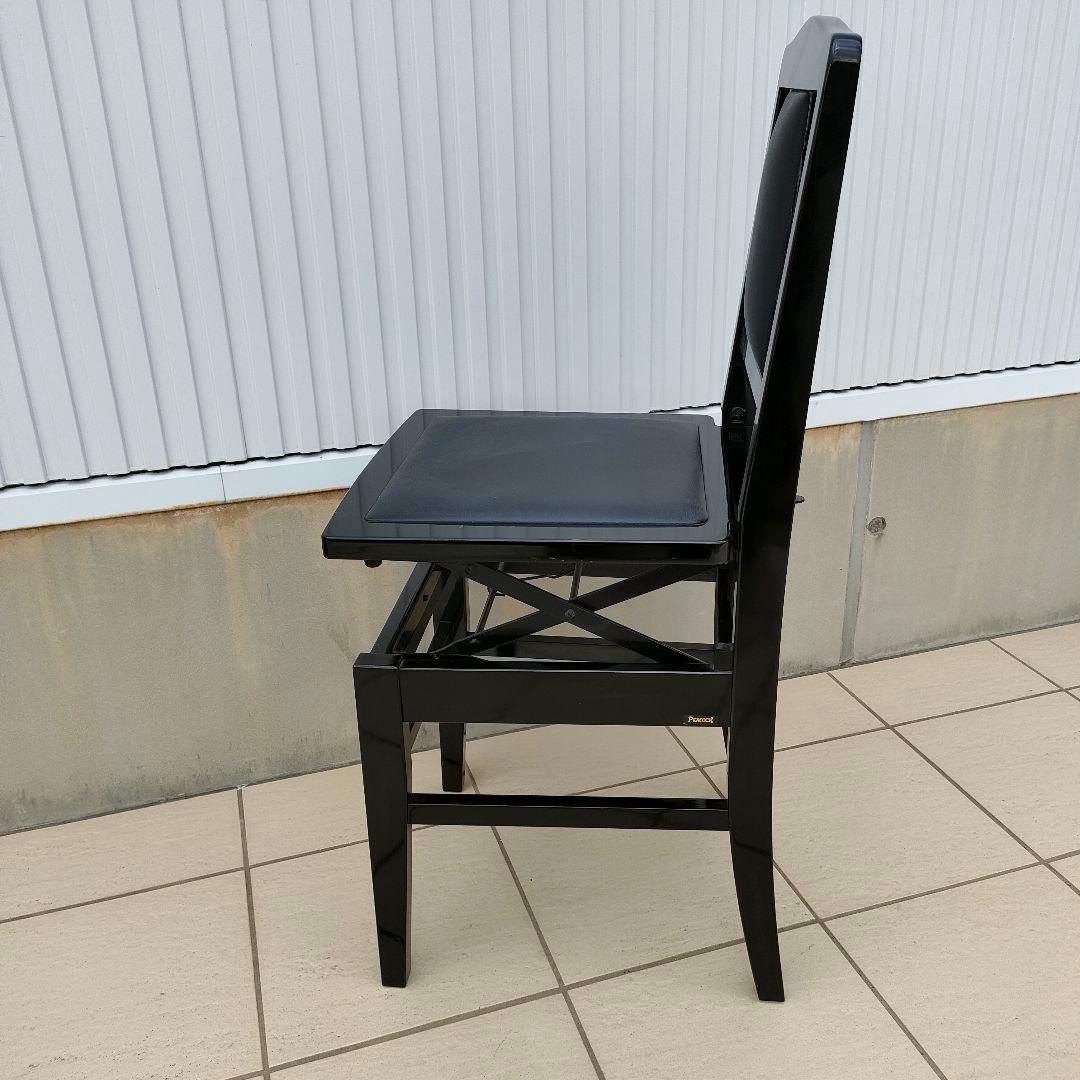 希少 名陽木工 PEACOCK ピーコック ピアノ椅子 背付 木製 高さ調整可能