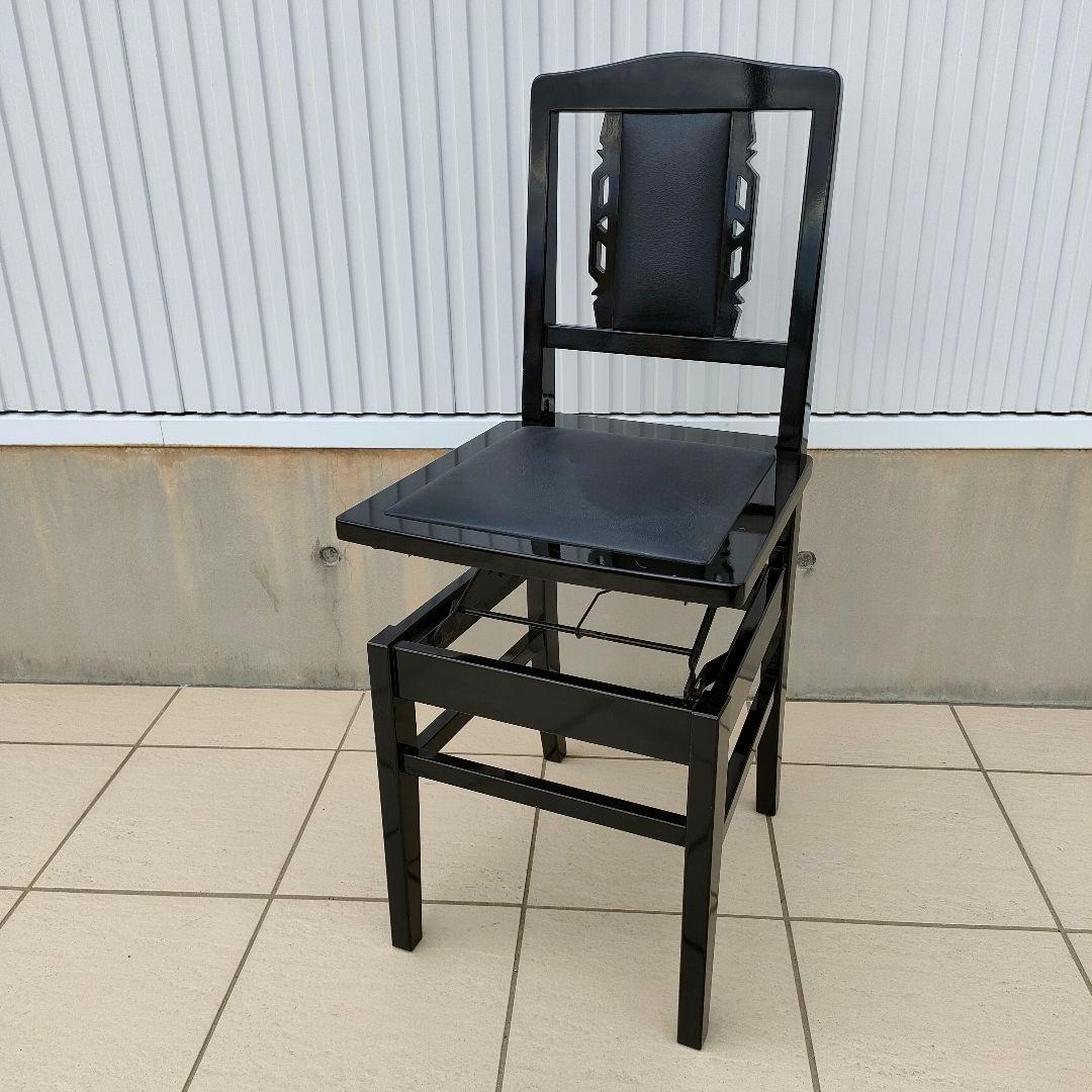 希少 名陽木工 PEACOCK ピーコック ピアノ椅子 背付 木製 高さ調整可能