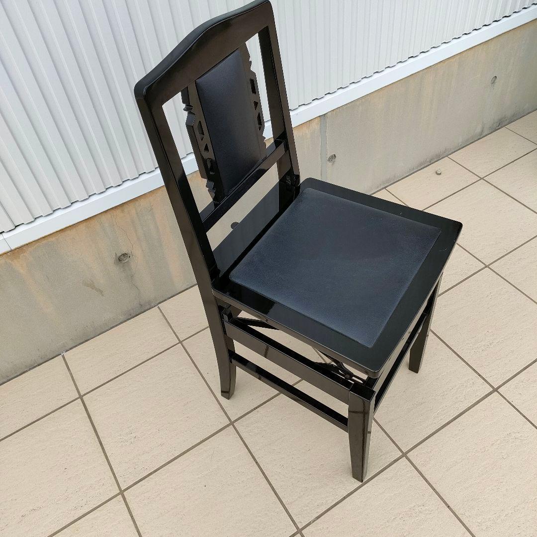 希少 名陽木工 PEACOCK ピーコック ピアノ椅子 背付 木製 高さ調整可能