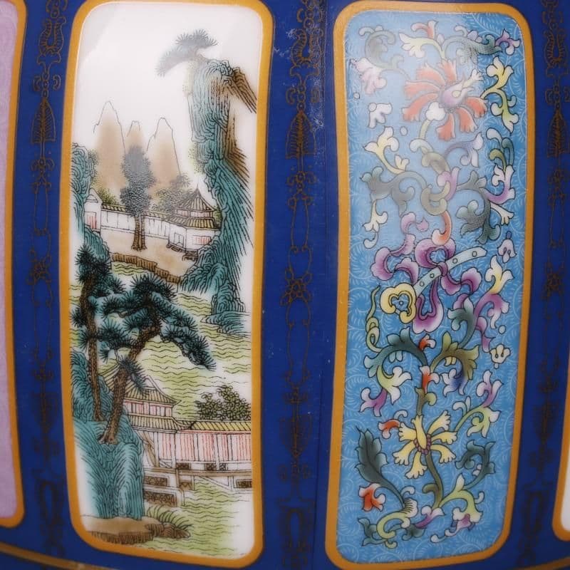 清乾隆蒔金琺瑯彩花鳥磁器王瓶 景徳鎮 陶磁器 装飾品 工芸品 美術品 置物