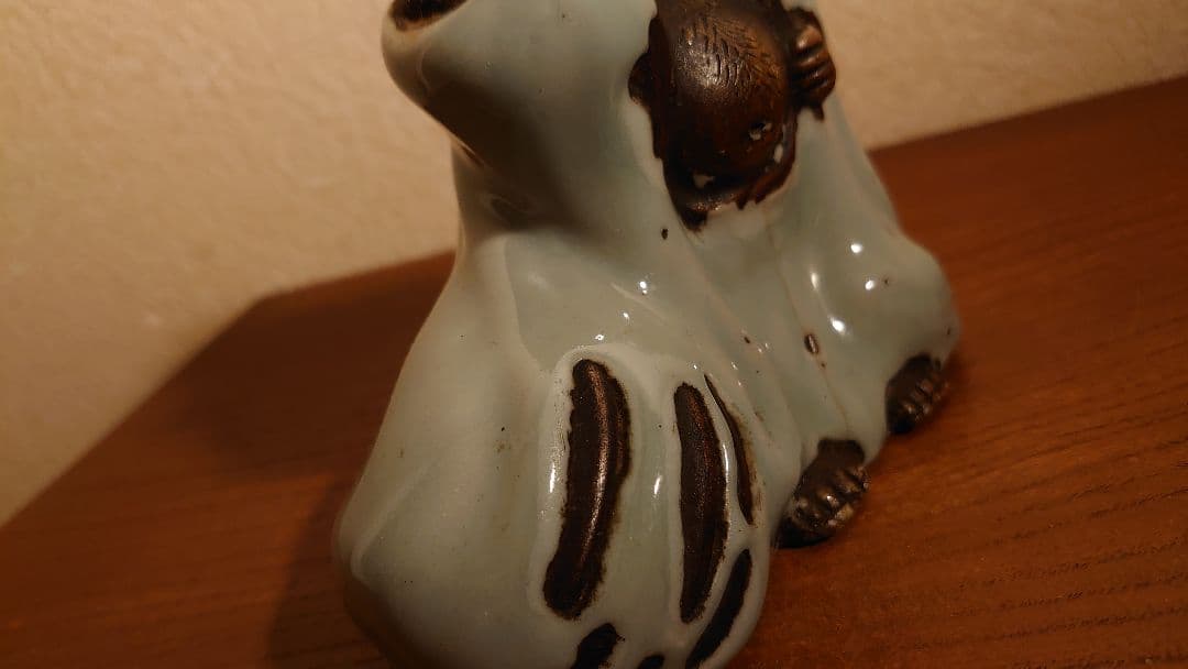 青磁　李朝　だるま　蘇山　諏訪蘇山　蔵出し　アンティーク青磁　１客