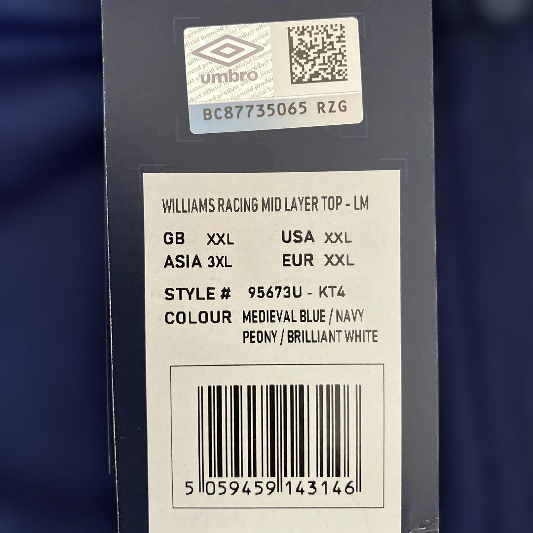 2021 ウィリアムズ　F1 チーム　スタッフ用ミッドレイヤー　チーム支給品￼