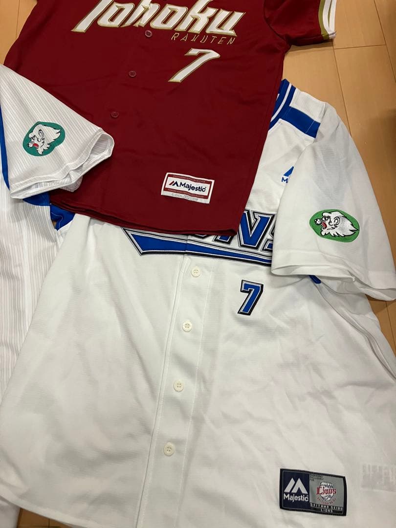 松井稼頭央　中村剛也　埼玉西武ライオンズ　実使用　楽天イーグルス　ユニフォーム